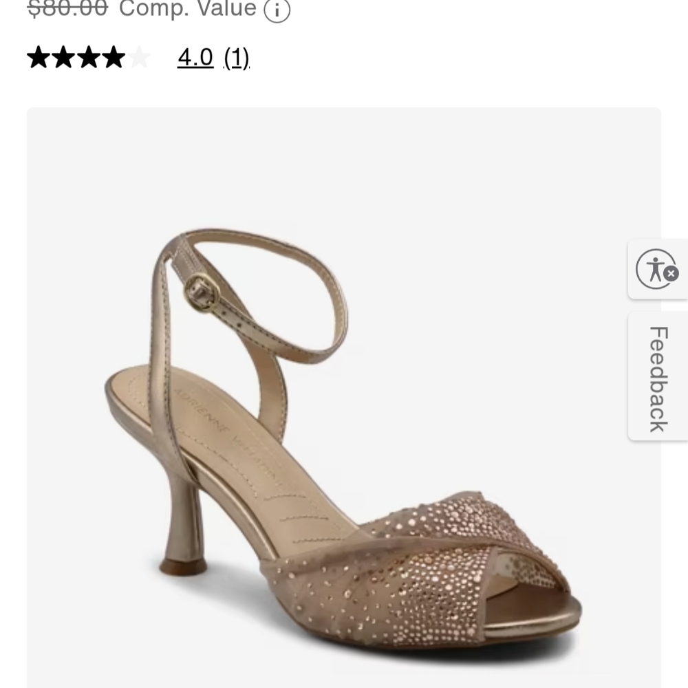Brand New Size 7 Adrienne Vittadini Sparkly Champagne Heels